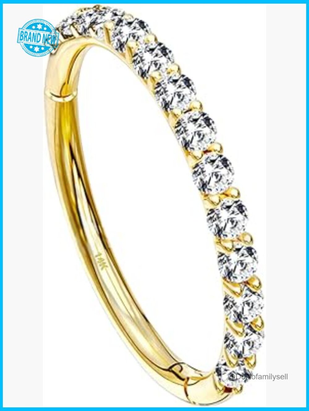 14K Gold CZ Paved Clicker Nose Ring Hoop 20G Piercing Jewelry Elegant